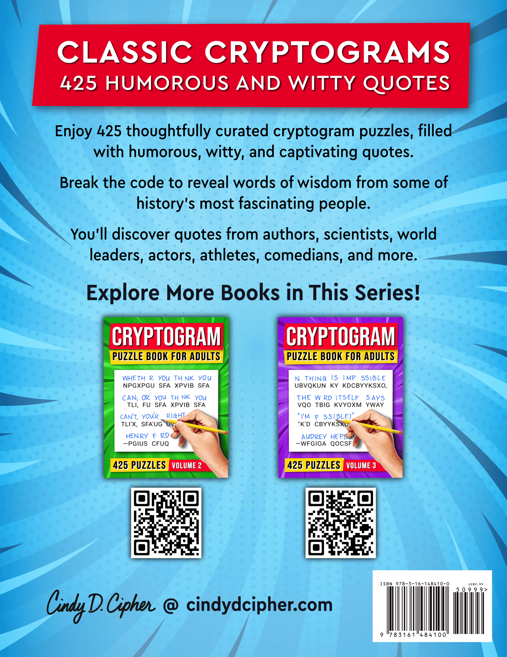 Cryptogram Puzzle Book For Adults: 425 Puzzles - Volume 1 - Image 2