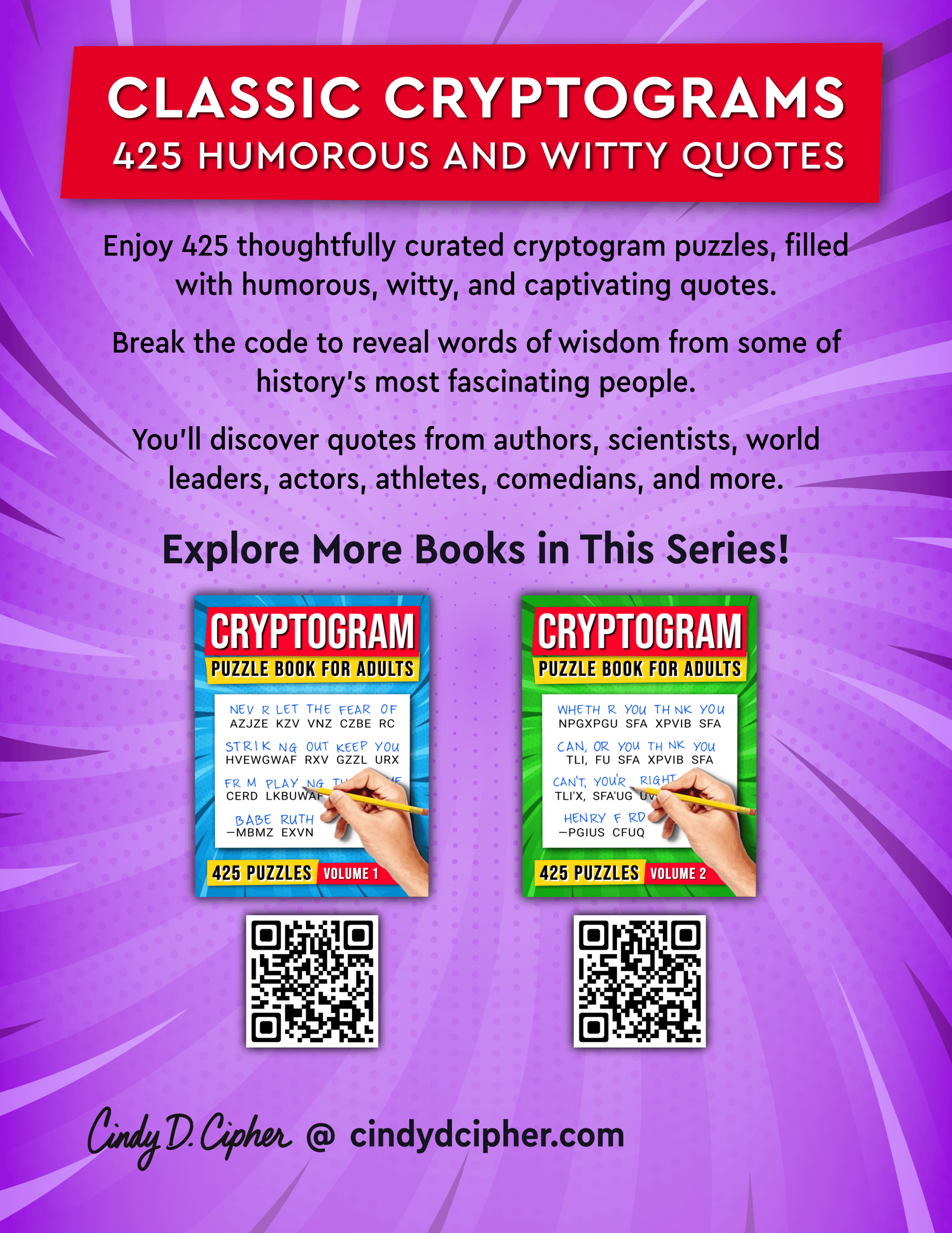 Cryptogram Puzzle Book For Adults: 425 Puzzles - Volume 3 - Image 2